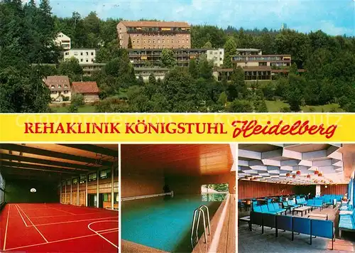 AK / Ansichtskarte Koenigstuhl_Heidelberg Rehaklinik Sporthalle Hallenbad Tagungsraum Koenigstuhl_Heidelberg
