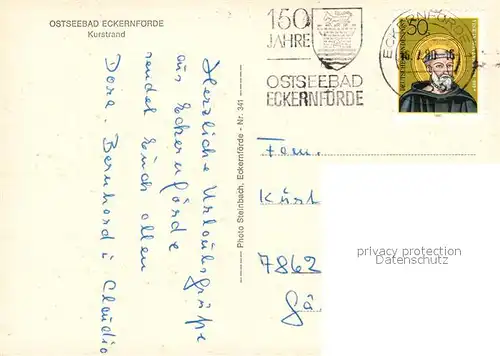 AK / Ansichtskarte Eckernfoerde Kurstrand Seebruecke Eckernfoerde