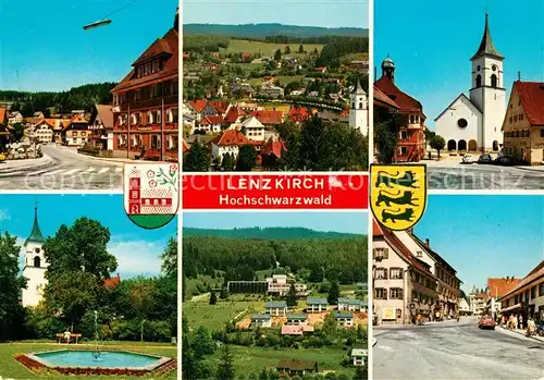 AK / Ansichtskarte Lenzkirch Dorfstrasse Panorama Kirche Park Lenzkirch