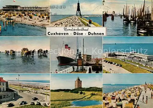 AK / Ansichtskarte Cuxhaven_Doese_Nordseebad und Duhnen Strand Mole Leuchtturm Wattfahrten Fischereihafen Promenade Cuxhaven_Doese_Nordseebad