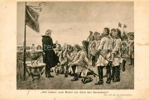 AK / Ansichtskarte Militaria_Feldgottesdienst Kuenstler G. Cederstroem 