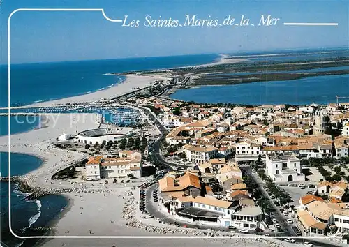 AK / Ansichtskarte Les_Saintes Maries de la Mer Vue generale aerienne des plages Les