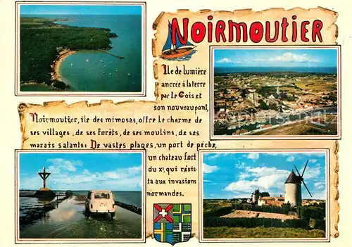 AK / Ansichtskarte Ile_de_Noirmoutier Fliegeraufnahmen Strasse Windmuehlen Ile_de_Noirmoutier