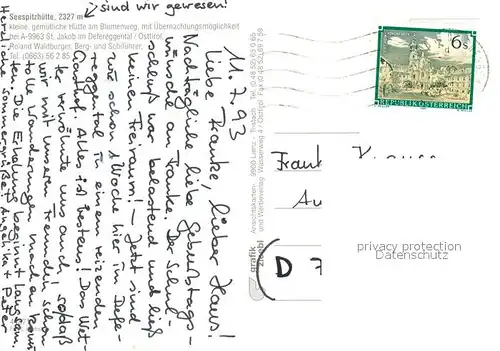 AK / Ansichtskarte St_Jakob_Defereggen Seespitzhuette mit See Spitze St_Jakob_Defereggen