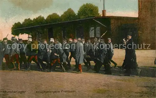 AK / Ansichtskarte Militaria_Deutschland_WK1 Munsterlager Kriegsgefangenenlager Franzosen 