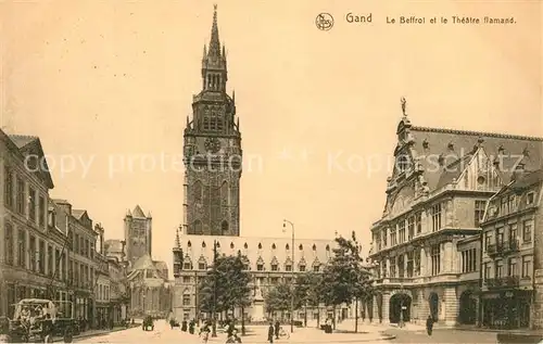 AK / Ansichtskarte Gand_Belgien Le Beffroi et le Theatre flamand Gand Belgien