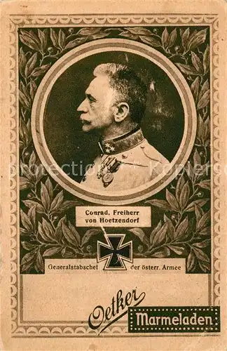 AK / Ansichtskarte Militaria_oesterreich Ungarn_WK1_KUK Conrad Freiherr von Hoetzendorf 