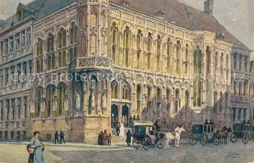 AK / Ansichtskarte Gand_Belgien Hotel de Ville Aquarel Kuenstlerkarte Gand Belgien