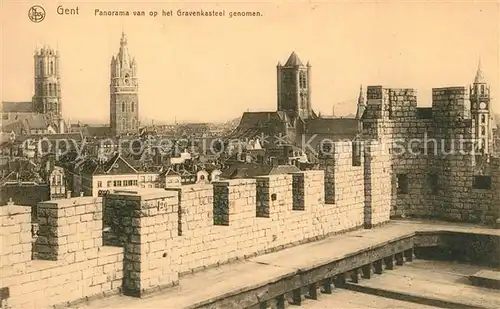 AK / Ansichtskarte Gent_Gand_Flandre Panorama van op het Gravenkasteel genomen Gent_Gand_Flandre