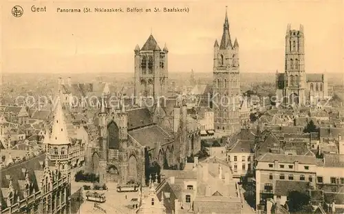 AK / Ansichtskarte Gent_Gand_Flandre Panorama St Niklaaskerk Belfort en St Baafskerk Gent_Gand_Flandre