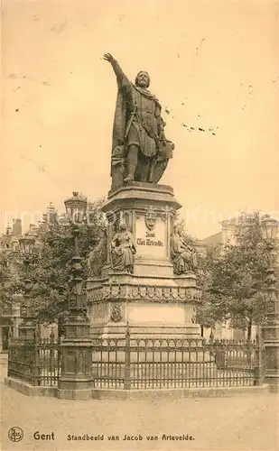 AK / Ansichtskarte Gent_Gand_Flandre Standbeeld van Jacob van Artevelde Statue Denkmal Gent_Gand_Flandre