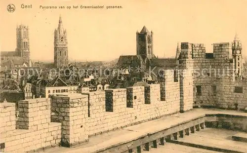 AK / Ansichtskarte Gent_Gand_Flandre Panorama van op het Gravenkasteel genomen Gent_Gand_Flandre