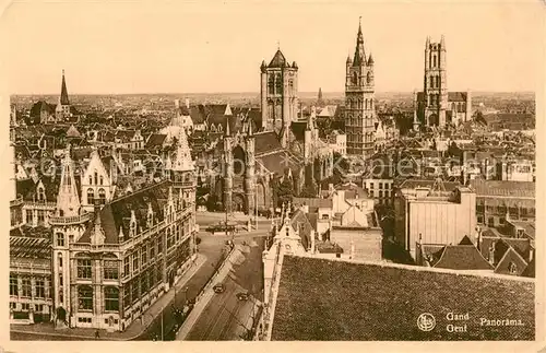 AK / Ansichtskarte Gent_Gand_Flandre Stadtpanorama mit Kirchen Gent_Gand_Flandre