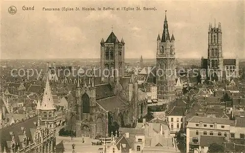 AK / Ansichtskarte Gand_Belgien Stadtpanorama mit Kirchen Gand Belgien