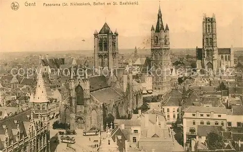 AK / Ansichtskarte Gent_Gand_Flandre Panorama St Niklaaskerk Belfort St. Baafskerk Gent_Gand_Flandre