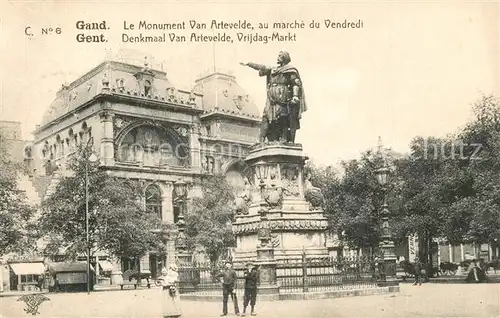 AK / Ansichtskarte Gand_Belgien Monument Van Artevelde Marche du Vendredi Gand Belgien