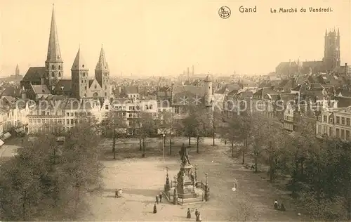 AK / Ansichtskarte Gand_Belgien Marche du Vendredi Monument Gand Belgien