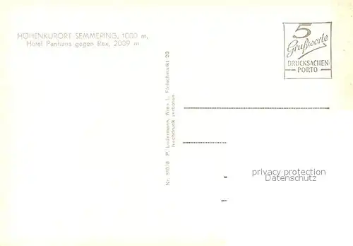 AK / Ansichtskarte Semmering_Niederoesterreich Hotel Panhans gegen Rax Semmering
