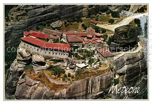 AK / Ansichtskarte Meteora Fliegeraufnahme Warlaam Kloster Meteora