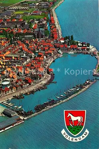 AK / Ansichtskarte Volendam Fliegeraufnahme mit Hafen Volendam