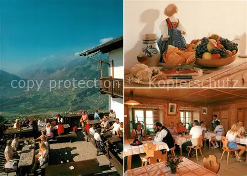 AK / Ansichtskarte Schenna_Meran Jausenstation Zmailerhof Terrasse Gaststube Schenna Meran