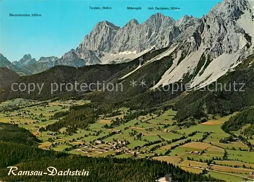 AK / Ansichtskarte Ramsau_Dachstein_Steiermark Fliegeraufnahme mit Bischofsmuetze Torstein Mitterspitz Hoher Dachstein Ramsau_Dachstein