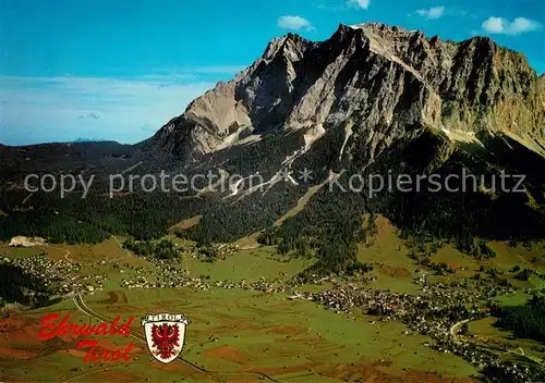 AK / Ansichtskarte Ehrwald_Tirol Fliegeraufnahme mit Zugspitze Ehrwald Tirol