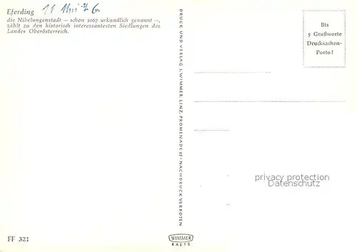 AK / Ansichtskarte Eferding Orts und Teilansichten Denkmal Kirche Eferding