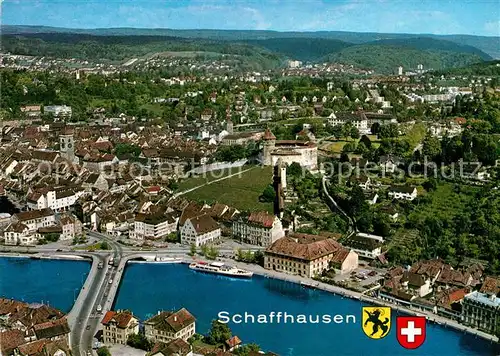 AK / Ansichtskarte Schaffhausen_SH Fliegeraufnahme mit Munot Schaffhausen SH