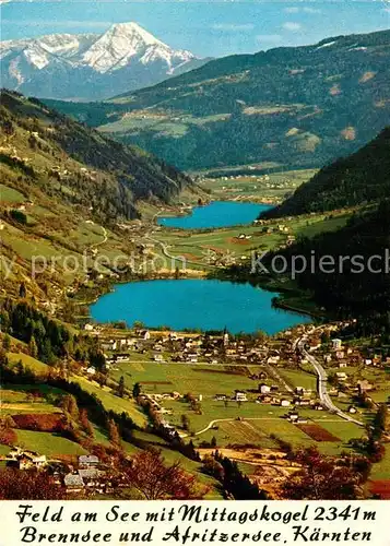 AK / Ansichtskarte Feld_See Fliegeraufnahme mit Mittagskogel Brennsee und Afritzersee Feld_See