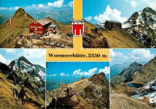 AK / Ansichtskarte Wormserhuette mit Herzsee und Sennigrat Bergstation Wormserhuette