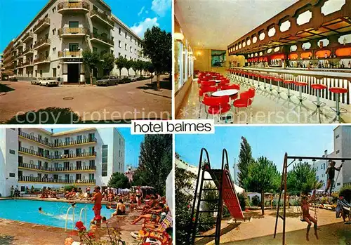 AK / Ansichtskarte Calella Hotel Balmes Bar Swimmingpool Spielplatz Calella