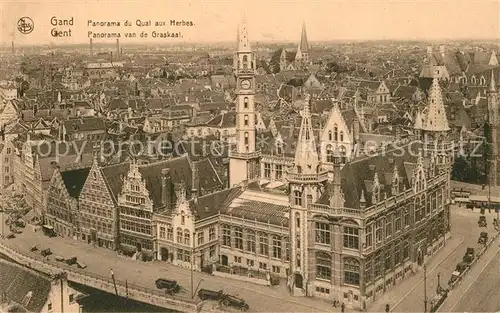 AK / Ansichtskarte Gand_Belgien Panorama Quai aux Herbes Serie 3 No 15 Gand Belgien