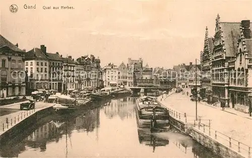 AK / Ansichtskarte Gand_Belgien Quai aux Herbes Serie 3 No 42 Gand Belgien
