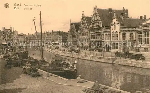 AK / Ansichtskarte Gand_Belgien Quai aux Herbes Serie 3 No 42 Gand Belgien