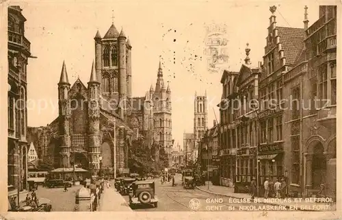 AK / Ansichtskarte Gand_Belgien Eglise Saint Nicolas et le Beffroi Kirche Glockenturm Serie 3 No 41 Gand Belgien