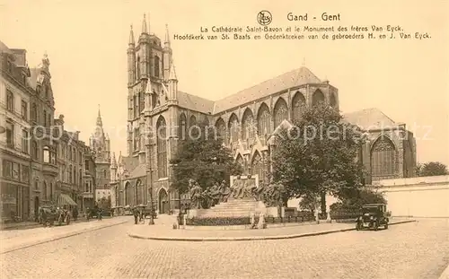 AK / Ansichtskarte Gand_Belgien Cathedrale Saint Bavon et Monument des Freres Van Eyck Gand Belgien