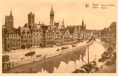 AK / Ansichtskarte Gand_Belgien Quai aux Herbes Gand Belgien