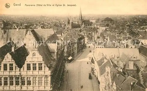 AK / Ansichtskarte Gand_Belgien Panorama de la ville Hotel de Ville Eglise Saint Jacques Gand Belgien