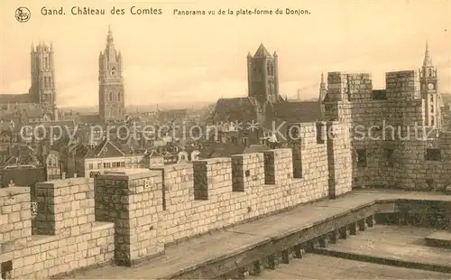 AK / Ansichtskarte Gand_Belgien Chateau des Comtes vu de la plateforme du Donjon Gand Belgien