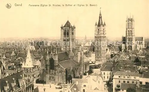 AK / Ansichtskarte Gand_Belgien Panorama de la ville Eglise Saint Nicolas le Beffroi Eglise Saint Bavon Gand Belgien