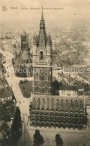 AK / Ansichtskarte Gand_Belgien Panorama de la ville avec Beffroi Eglise Saint Nicolas Gand Belgien