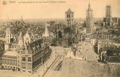 AK / Ansichtskarte Gand_Belgien La Poste Eglise Saint Nicolas Beffroi Eglise Saint Bavon Serie 3 No 31 Gand Belgien