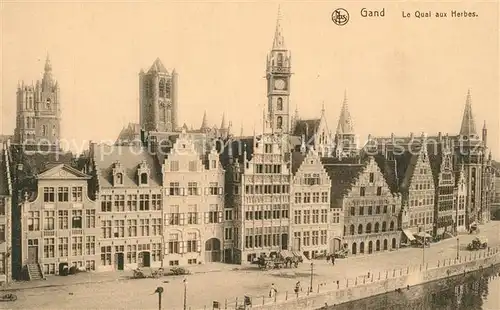 AK / Ansichtskarte Gand_Belgien Quai aux Herbes Serie 3 No 53 Gand Belgien