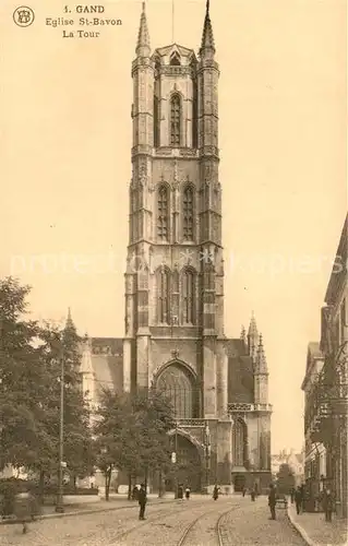 AK / Ansichtskarte Gand_Belgien Eglise Saint Bavon La Tour Gand Belgien