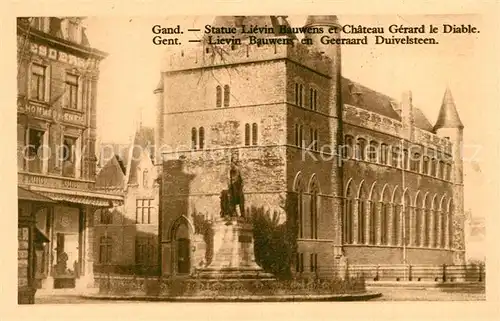 AK / Ansichtskarte Gand_Belgien Statue Lievin Bauwens Chateau Gerard le Diable Gand Belgien