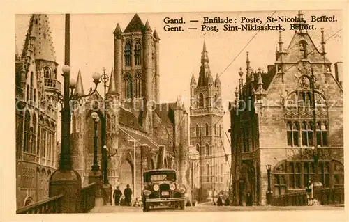 AK / Ansichtskarte Gand_Belgien La Poste Eglise Saint Nicolas et le Beffroi Gand Belgien