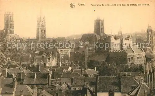 AK / Ansichtskarte Gand_Belgien Panorama du centre de la ville Chateau des Comtes Cathedrale Serie 3 No 47 Gand Belgien