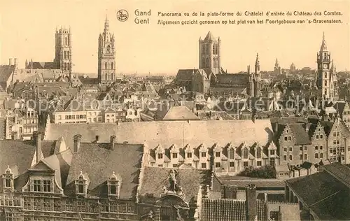 AK / Ansichtskarte Gand_Belgien Panorama du centre de la ville Chateau des Comtes Cathedrale Gand Belgien