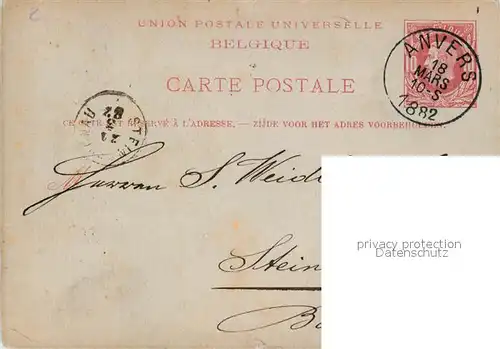 AK / Ansichtskarte Anvers_Antwerpen Correspondence Union Postale Universelle Anvers Antwerpen
